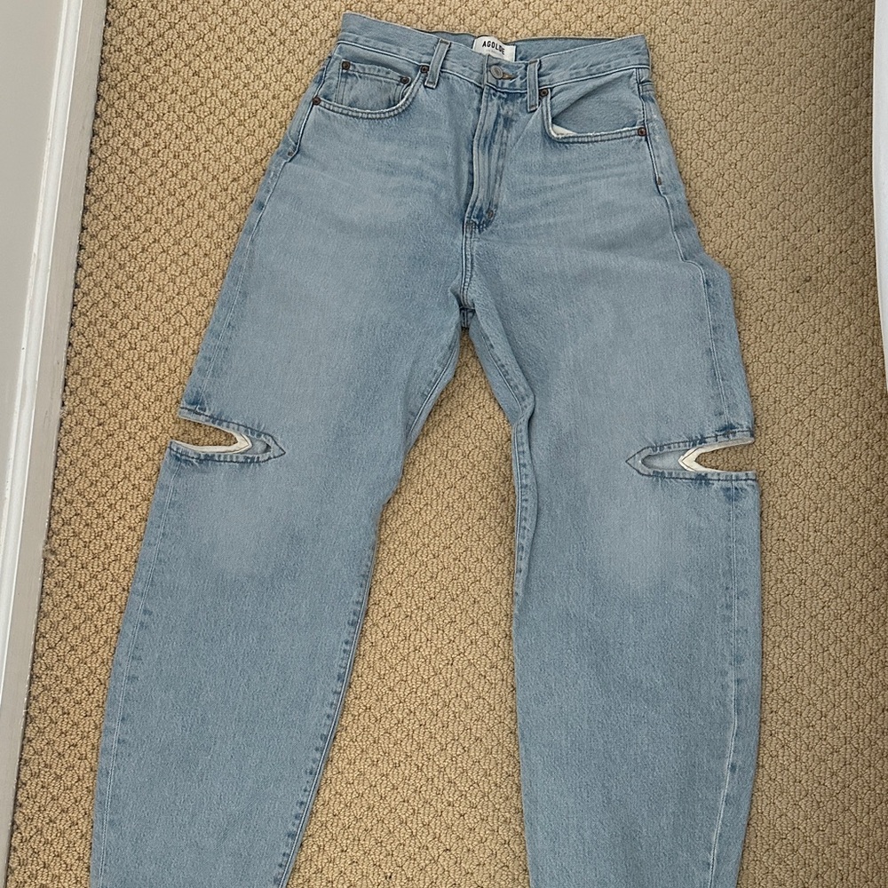 Agolde Light Blue Cut Out Jeans